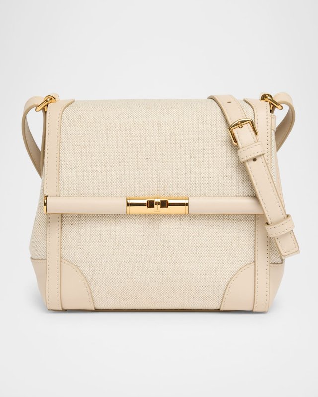 Marlene Flap Linen Crossbody Bag